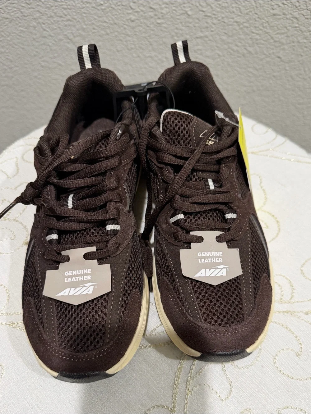 Avia Men's Dark Brown and Cream Running Sneakers